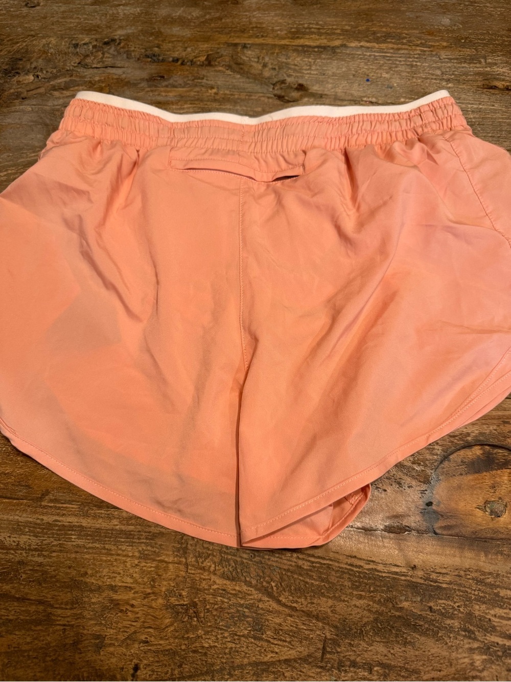 Nike Women's Tempo LX 3” Short Peach Athletic Shorts with Silver Swoosh - Picture 2 of 4